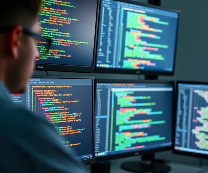 Development team working on terminal software